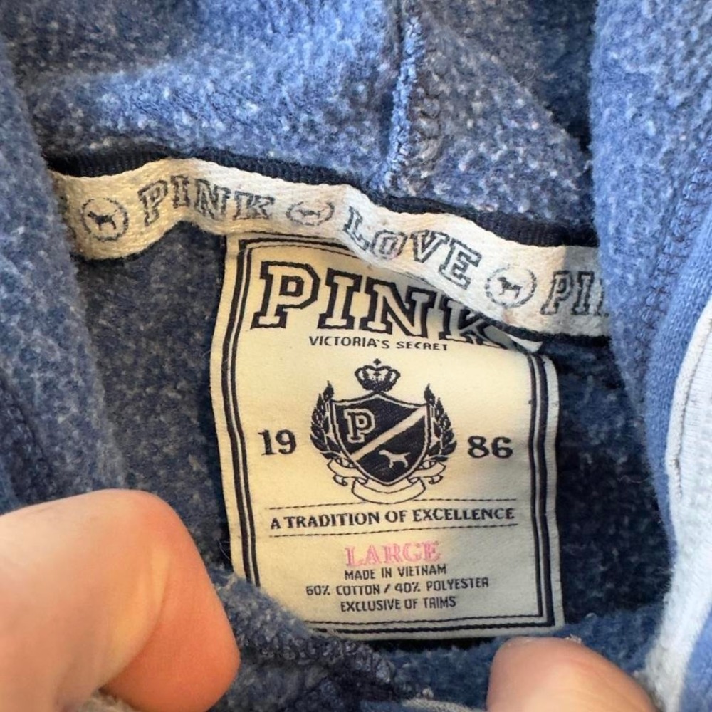Vintage Victoria secrets PINK blue women's pullover hoodie - Picture 2 of 6